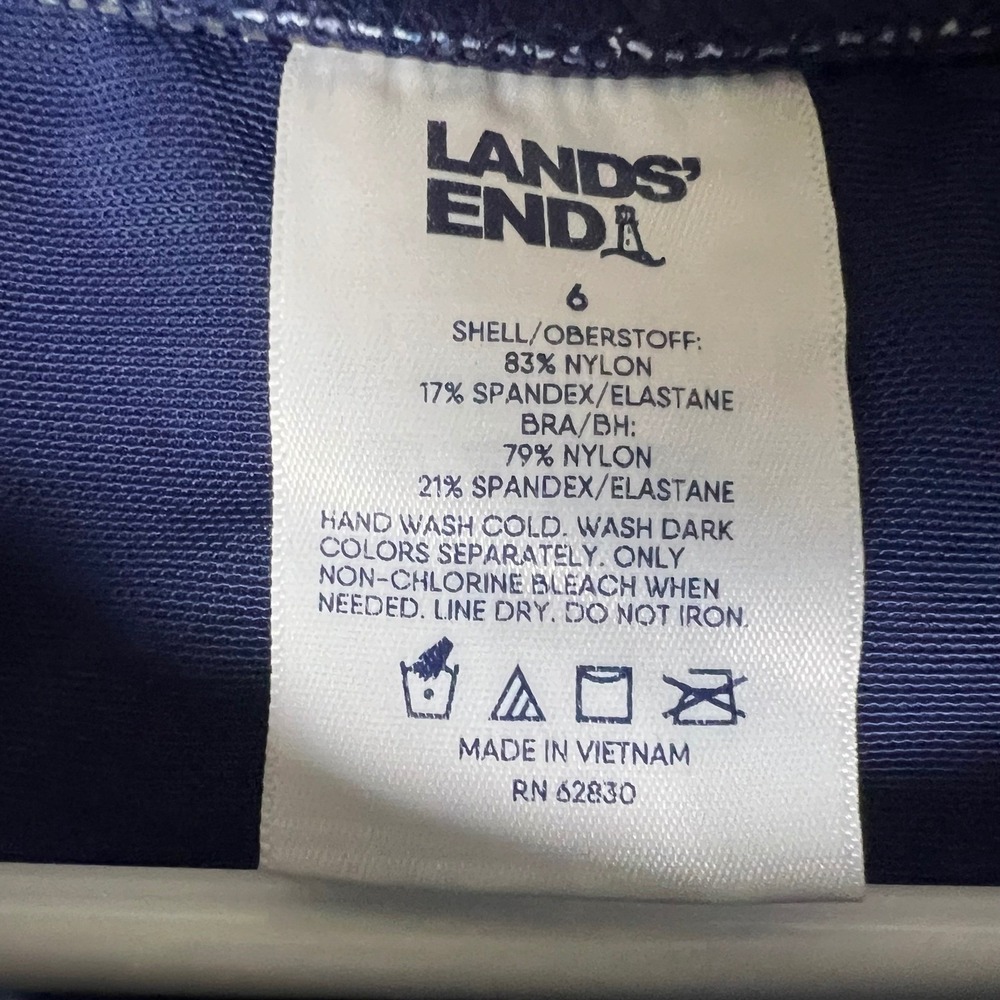 Lands end Women's High Neck UPF 50 size 6 Modest Tankini Swimsuit Top NWT - Picture 2 of 6